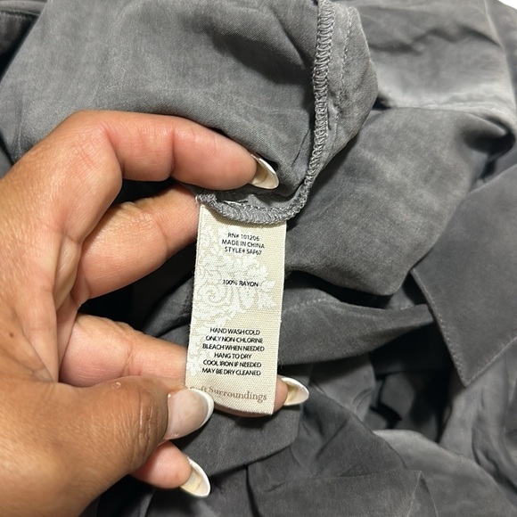 Soft Surroundings Camilla Wide Leg Jumpsuit Gray Black Cap Sleeve Size  2X NWT - Picture 9 of 12